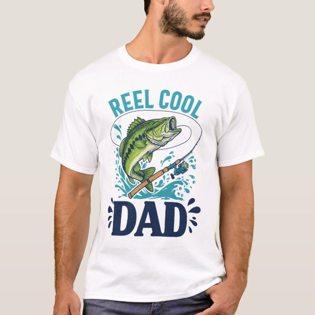 Bester Vater je Cooler Vater Angeln T-Shirt (Vorderseite)