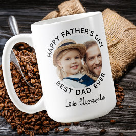 Bester VATER je Custom 2 Foto Happy Vatertag Kaffeetasse