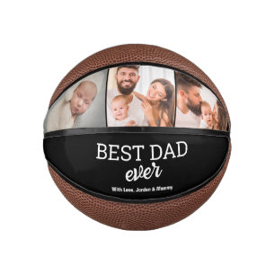 Bester Vater je Custom 3 Fotos Modernes personalis Mini Basketball