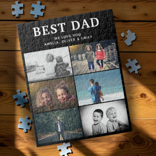 Bester Vater je Custom 6 Foto Collage Album Puzzle