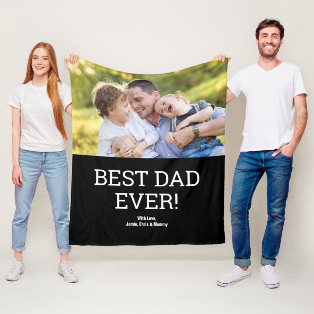 Bester Vater je Custom Foto Vatertag Fleecedecke (Beispiel)