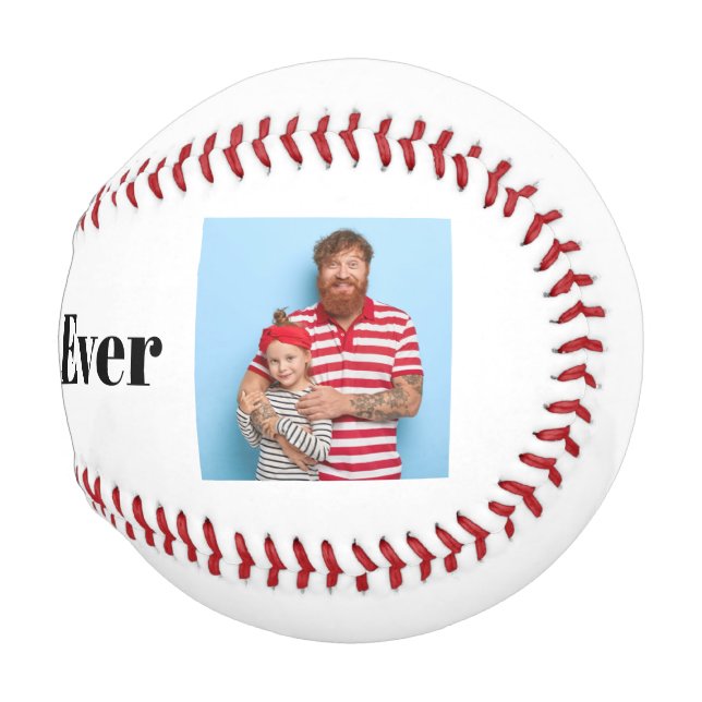 Bester Vater je Custom Foto Vatertag Geschenk Baseball (Vorne Rechts)