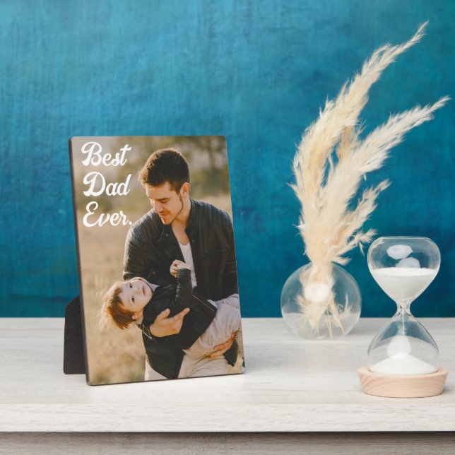 Bester Vater je Custom Foto Vatertag Geschenk Fotoplatte (Seite)