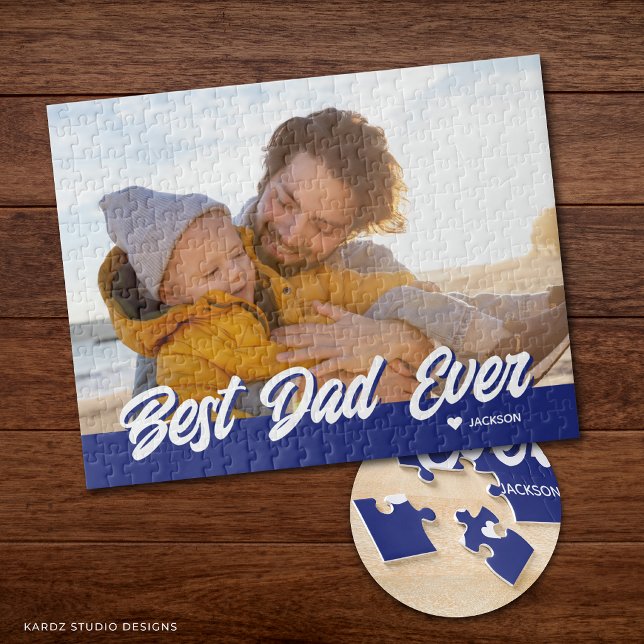 Bester Vater je Custom Foto Vathers Day Geschenk Puzzle (Puzzle shown in 11 by 14 inches. Add a photo and name, and choose a size.)