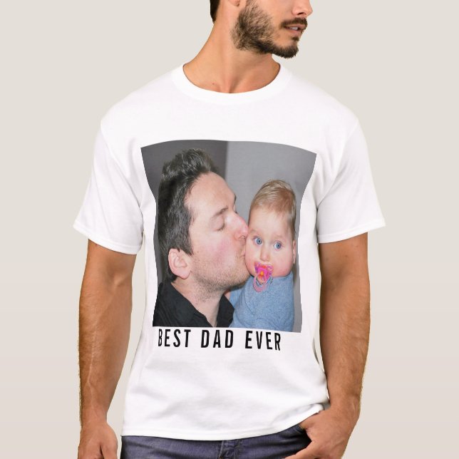 Bester Vater je Daddy und Baby-Foto T-Shirt (Vorderseite)