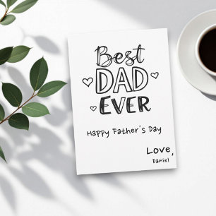 Bester Vater je Doodle Personalisiert Vatertag Karte