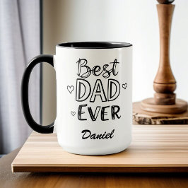 Bester Vater je | Doodle Personalisiert Vatertag Tasse