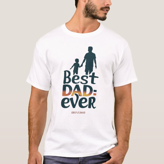 Bester Vater je eigene Namen für Kinder T-Shirt (Vorderseite)