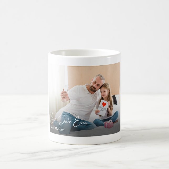 Bester Vater je einfaches benutzerdefiniertes Foto Kaffeetasse (Mittel)