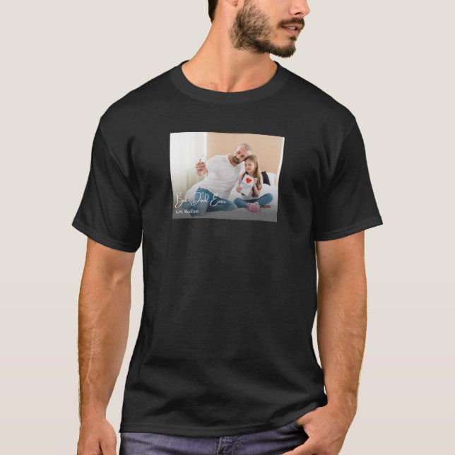 Bester Vater je einfaches benutzerdefiniertes Foto T-Shirt (Vorderseite)