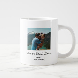 Bester Vater je einfaches Script Foto Geschenk Jumbo-Tasse