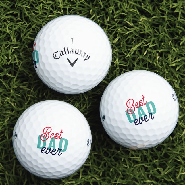 Bester Vater je Extravagante Editierbare Farbtypog Golfball (Best Dad Ever set of golf balls)