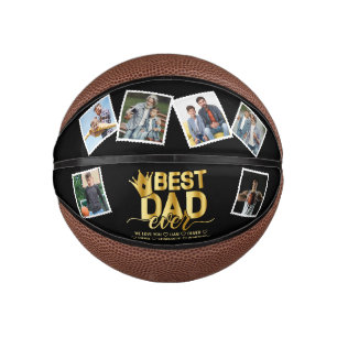 Bester Vater je Familie Foto Vatertag Schwarzes Go Mini Basketball