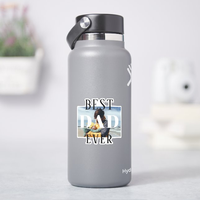 Bester Vater je Familie Kinder Vater Foto Aufkleber (HydroFlask)
