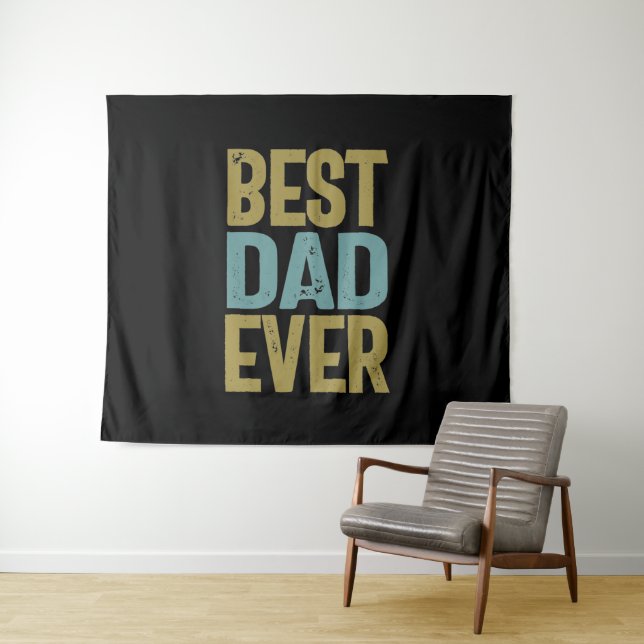 Bester Vater je | Father Gift Wandteppich (Beispiel (Horizontal))
