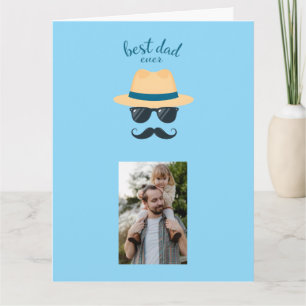 Bester Vater je Fedora Hat Father's Day Foto Karte