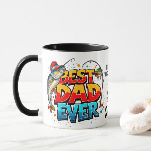 Bester Vater je Fisch Zitat Graffiti Tasse