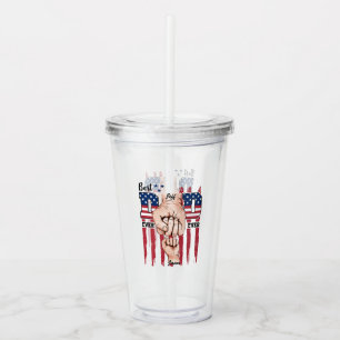 Bester Vater je - Fist Bump USA Flag - 1 Kind Acryltrinkbecher