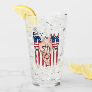 Bester Vater je - Fist Bump USA Flag - 1 Kind Glas