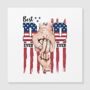Bester Vater je - Fist Bump USA Flag - 1 Kind Magnetkarte