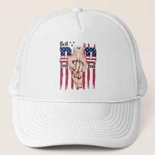 Bester Vater je - Fist Bump USA Flag - 1 Kind Truckerkappe