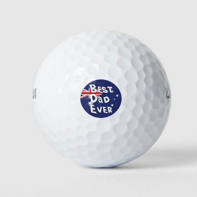 Bester Vater je Flagge Australiens Golfball (Vorderseite)