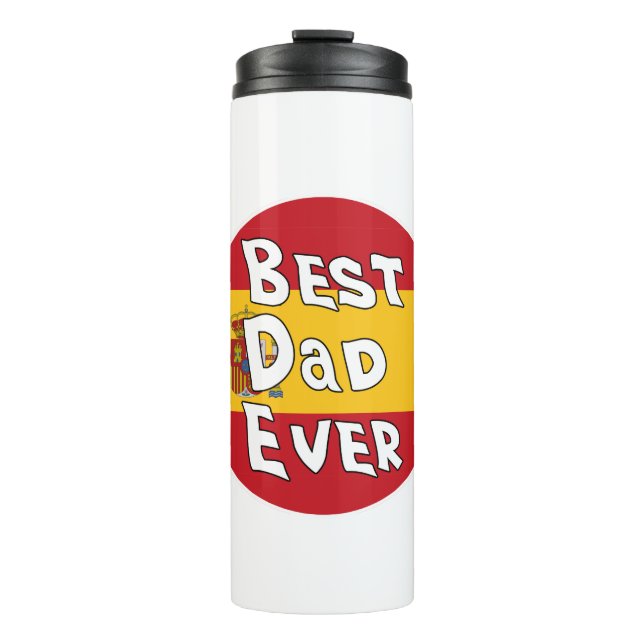 Bester Vater je Flagge Spaniens Thermosbecher (Vorderseite)