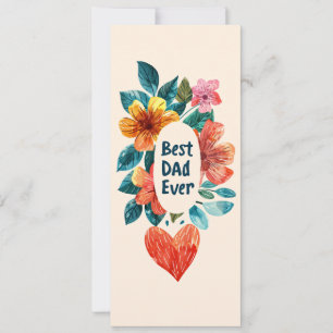 Bester Vater je Floral Feiertagskarte