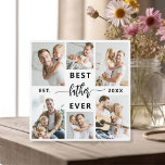 Bester Vater je - Foto Collage des Vaters Fotoplatte<br><div class="desc">Feiern Sie Ihren Vater mit dem "Besten Vater je" Foto Collage Plaque, eine herzliche Hommage an den Mann, der die Welt für Sie bedeutet. Diese wunderschön gestaltete Plakette besticht durch eine hochwertige, individuell gestaltbare Collage aus Foto, in der Sie wertvolle Erinnerungen und besondere Momente vorstellen können. Die Collage ist elegant...</div>