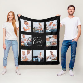 Bester Vater je Foto Collage Schwarz-weißer Vater Fleecedecke