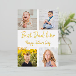 Bester Vater je Foto Collage Vatertag Card Folieneinladung