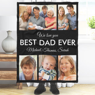 Bester Vater je Foto Collage Vatertag Fleecedecke