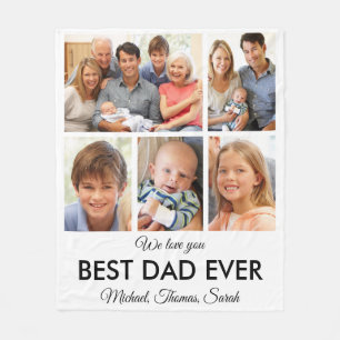 Bester Vater je Foto Collage Vatertag Fleecedecke
