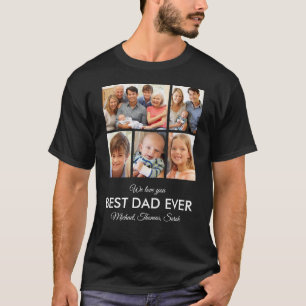 Bester Vater je Foto Collage Vatertag T-Shirt