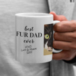 Bester Vater je Foto Kaffeetasse<br><div class="desc">Feiern Sie mit diesem personalisierten Schlamm den besten Pelzpapa aller Zeiten. Sie können auf einfache Weise zwei Fotos Ihrer Haustiere und ihre Namen und das Jahr hinzufügen.</div>