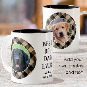 Bester Vater je Foto Name Beige Zweifarbige Tasse