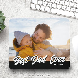 Bester Vater je Foto Name Vatertag Mousepad