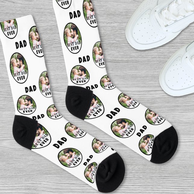 Bester Vater je Foto Vater Socken (Best Dad Ever Photo Father Socks)