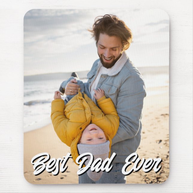 Bester Vater je Foto Vatertag Geschenk Mousepad (Vorne)