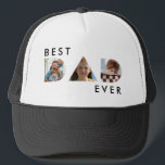 Bester Vater je Foto Vatertag Truckerkappe<br><div class="desc">Custom Foto Geschenk für Vater's Day - Bester Vater je Design mit drei Fotos. Um die besten Ergebnisse zu erzielen,  schneiden Sie Fotos vor dem Hochladen ab. Wenn Sie Hilfe bei der Platzierung der Fotos benötigen,  kontaktieren Sie mich - ich helfe Ihnen gerne.</div>