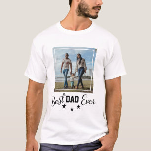 Bester Vater je Foto Vatertag Typografie T-Shirt