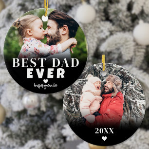 Bester Vater je Foto Weihnachten Keramik Ornament