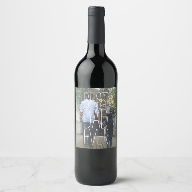 Bester Vater je Foto Weinetikett (Vorderseite)