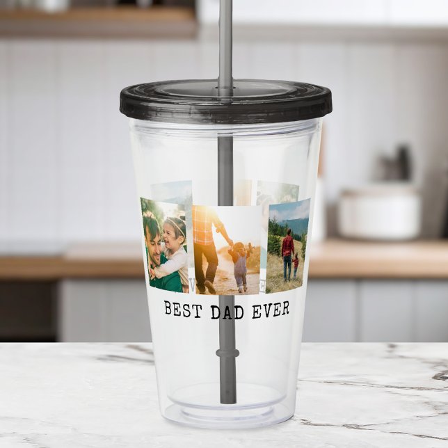 Bester Vater je FotoCollage Acryltrinkbecher (Von Creator hochgeladen)