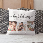Bester Vater je - FotoCollage des Vaters Kissen<br><div class="desc">Feiern Sie den Tag des Vaters mit dem besten Vater-Collage-Wurfkissen aller Zeiten. Dieser personalisierte Sake besticht durch eine wunderschön arrangierte Collage aus hochgeliebten Fotos, in der Sie mit Ihrem Vater besondere Momente erleben. Es ist aus hochwertigen Materialien gefertigt und verleiht jedem Raum eine stilvolle und gefühlvolle Touch, die sich perfekt...</div>