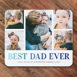 Bester Vater je FotoCollage Mousepad<br><div class="desc">Custom dad Mousepad mit 5 niedlichen Fotos von ihm und den Kindern,  die Worte "BEST VATER EVER" in einem modernen blauen Farbverlauf Schriftart,  und die Kinder Namen.</div>