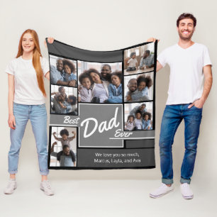 Bester Vater je Fotocollage Vatertag Fleecedecke