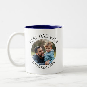 Bester Vater je   Fotovorlage Personalisiert Zweifarbige Tasse