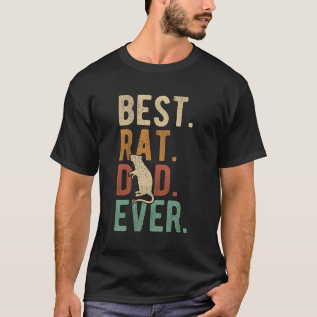 Bester Vater je Funny Pet Rat oder Rodent Animal L T-Shirt (Vorderseite)