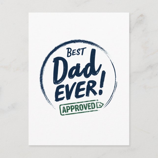 Bester Vater je, gebildetes Textdesign Postkarte (Vorderseite)
